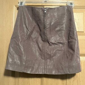 Free People Modern Femme Faux Suede Mini Skirt Taupe Size 0